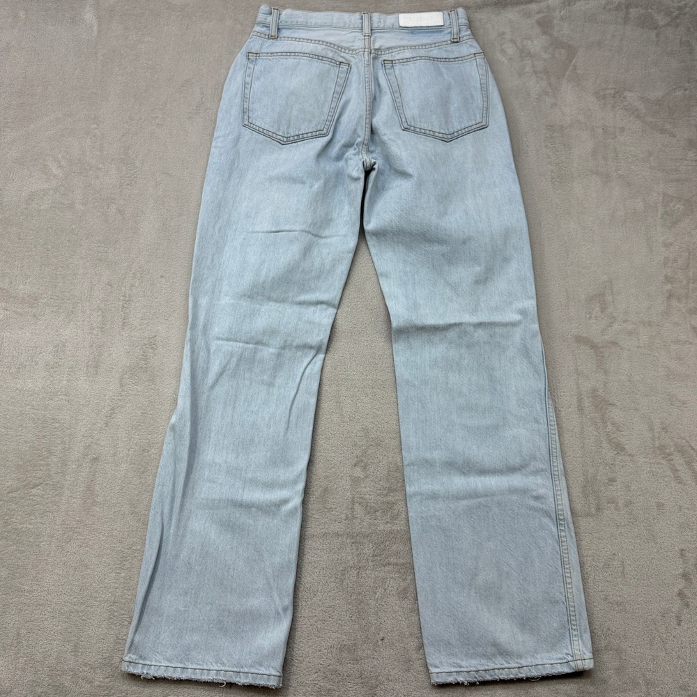 RE/DONE 90s High Rise Loose Jeans Womens 28 Light Blue Distressed Bleach Destroy - Picture 6 of 13